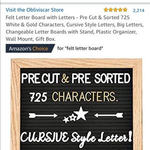 New Obliviscar Letter Board Set - New